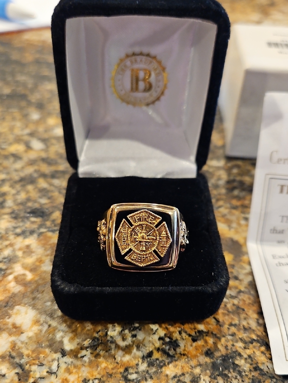 The Bradford Exchange Gold and Black Firemen Ring Men's 11